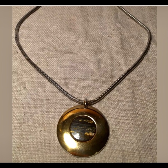 VTG GROSSE GERMANY SILVER TIGER EYE NECKLACE - Picture 2 of 8